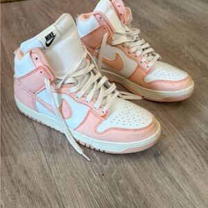 Nike Women's High-Top Sneakers - Pink and White